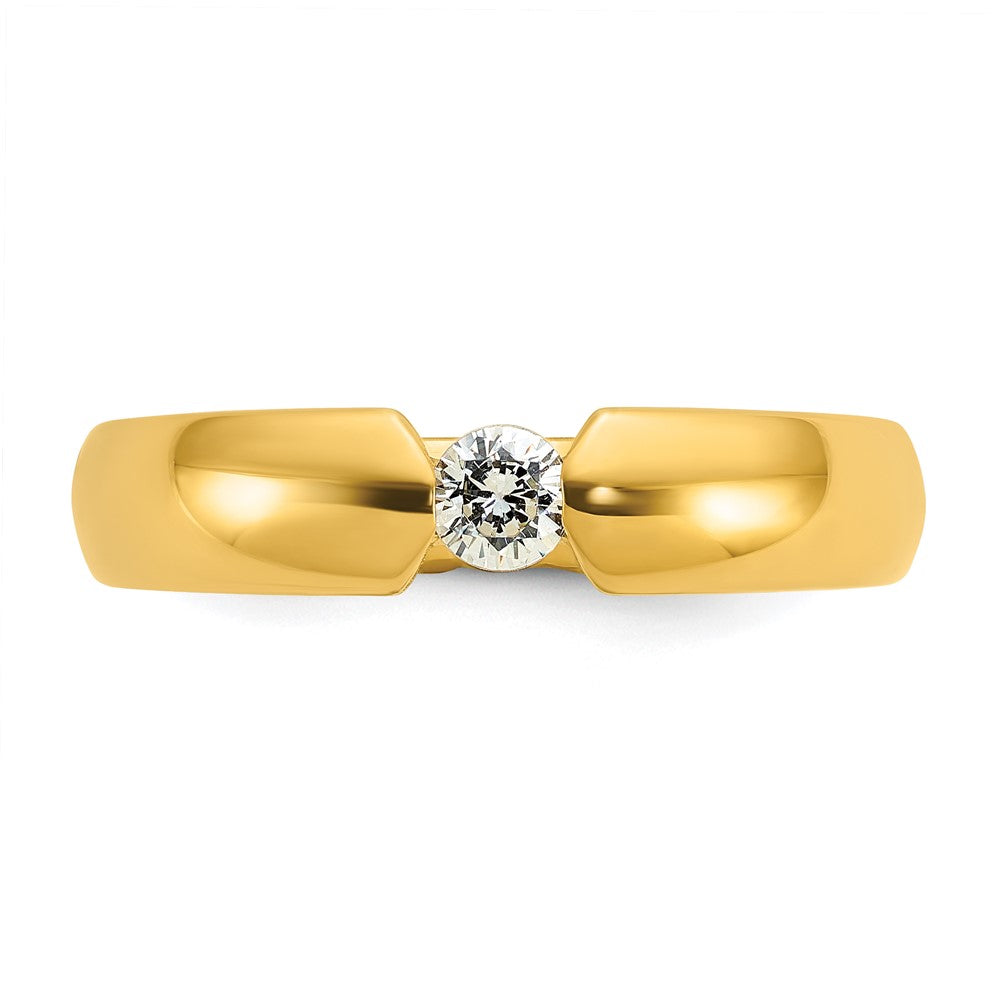 14K Gelbgold Herren-Ring mit 0,25K Diamant