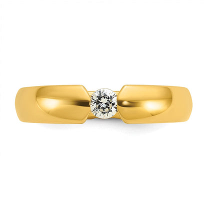 14K Gelbgold Herren-Ring mit 0,25K Diamant