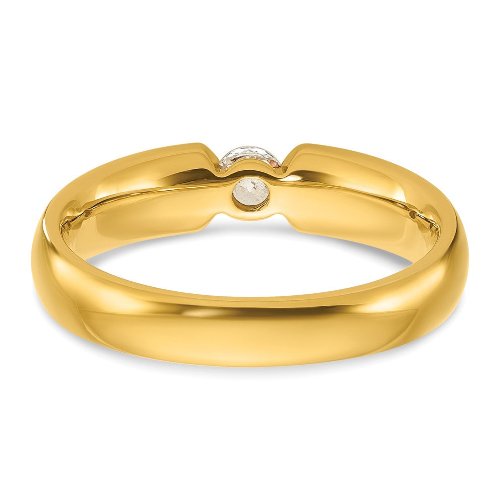 14K Gelbgold Herren-Ring mit 0,25K Diamant
