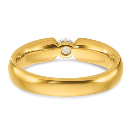 14K Gelbgold Herren-Ring mit 0,25K Diamant