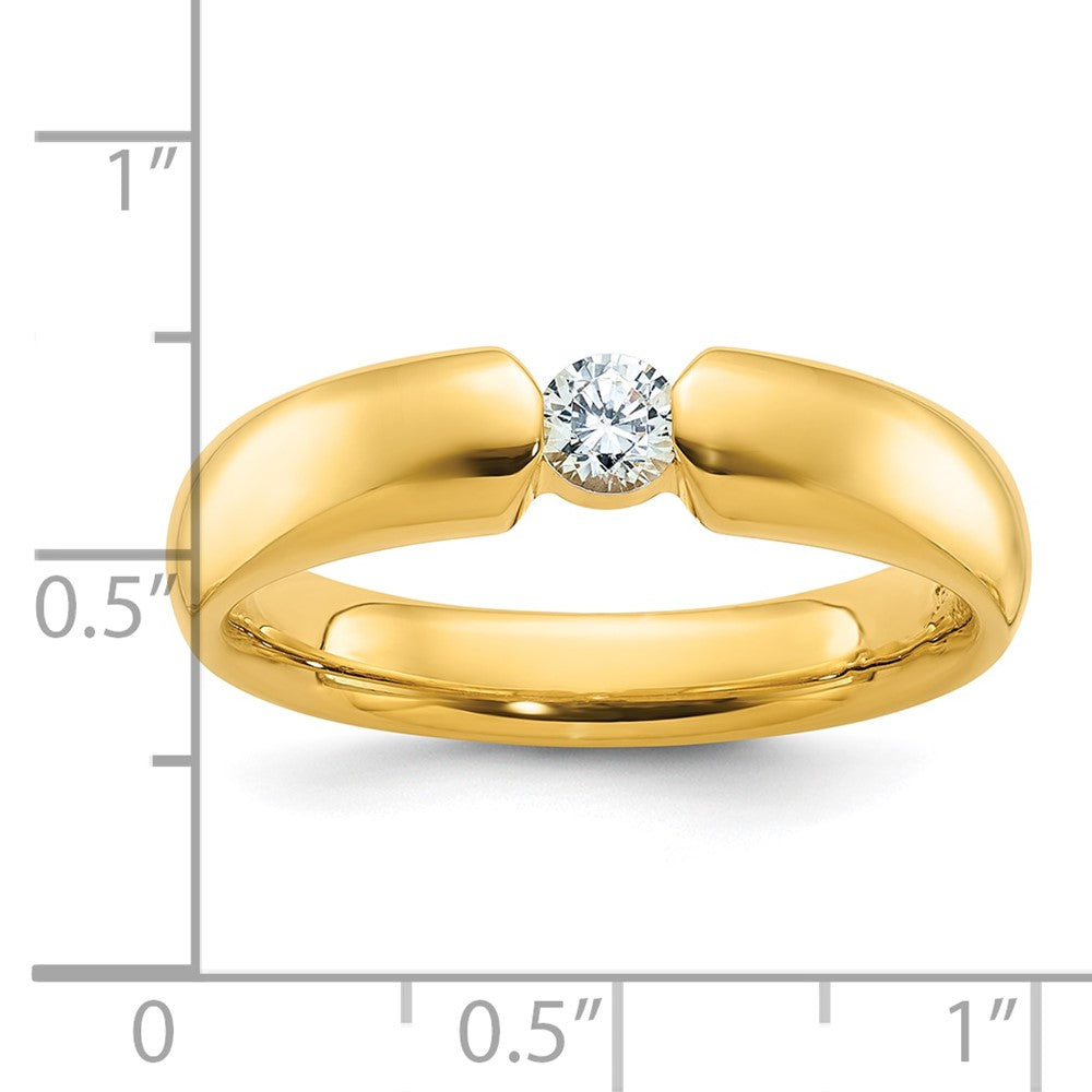 14K Gelbgold Herren-Ring mit 0,25K Diamant