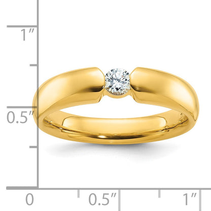 14K Gelbgold Herren-Ring mit 0,25K Diamant
