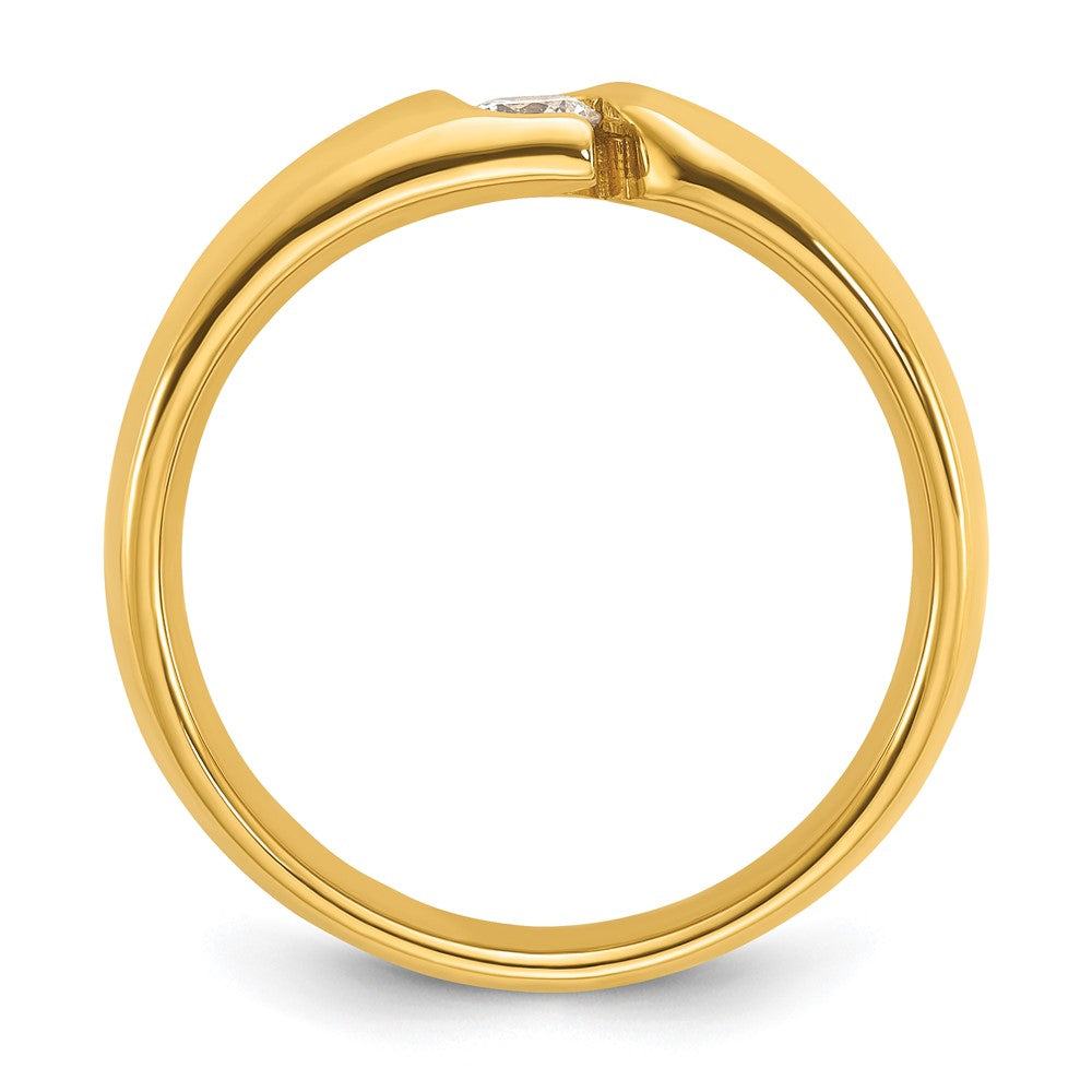 14K Gelbgold Herren-Ring mit 0,25 ct. Diamant