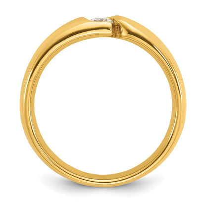 14K Gelbgold Herren-Ring mit 0,25 ct. Diamant