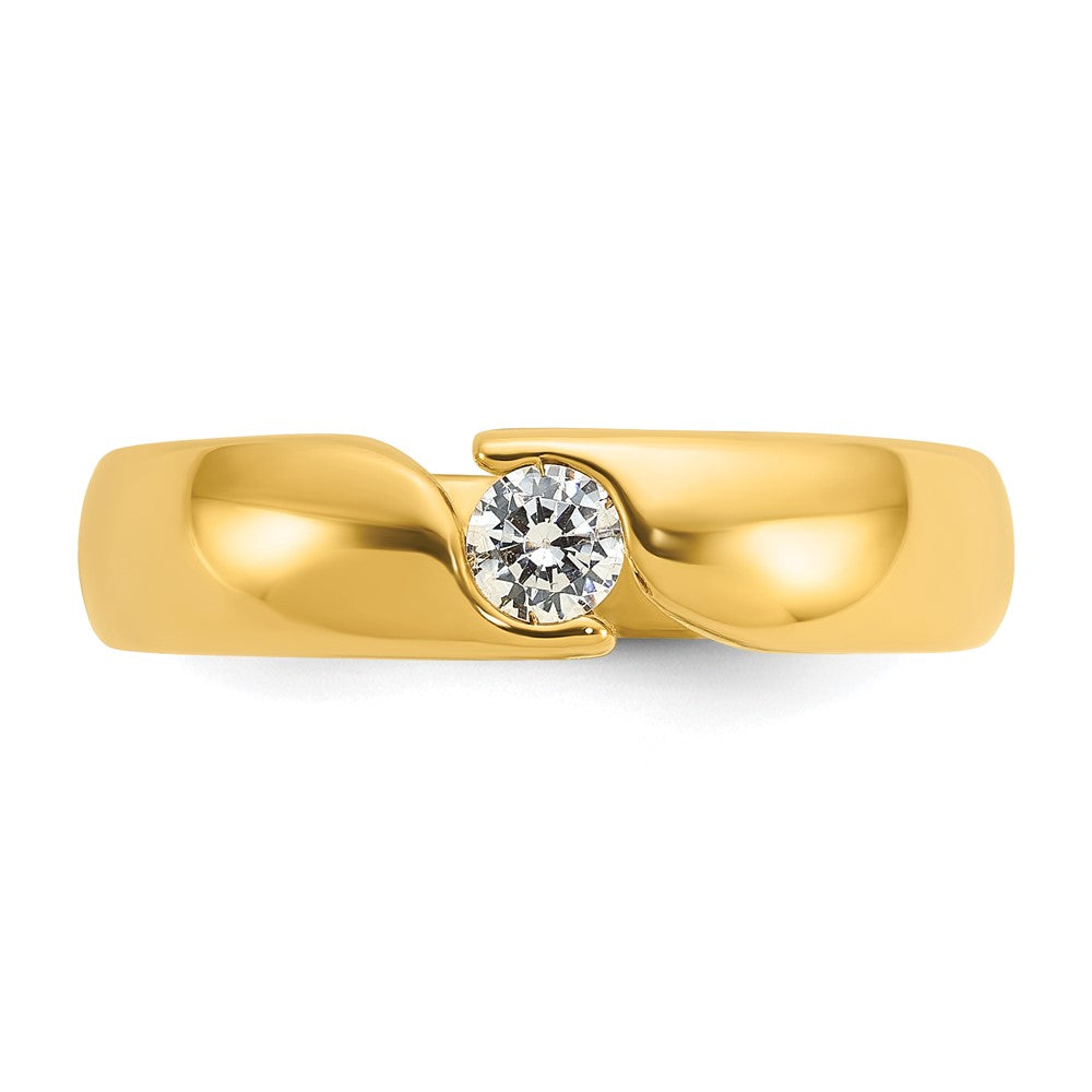14K Gelbgold Herren-Ring mit 0,25 ct. Diamant