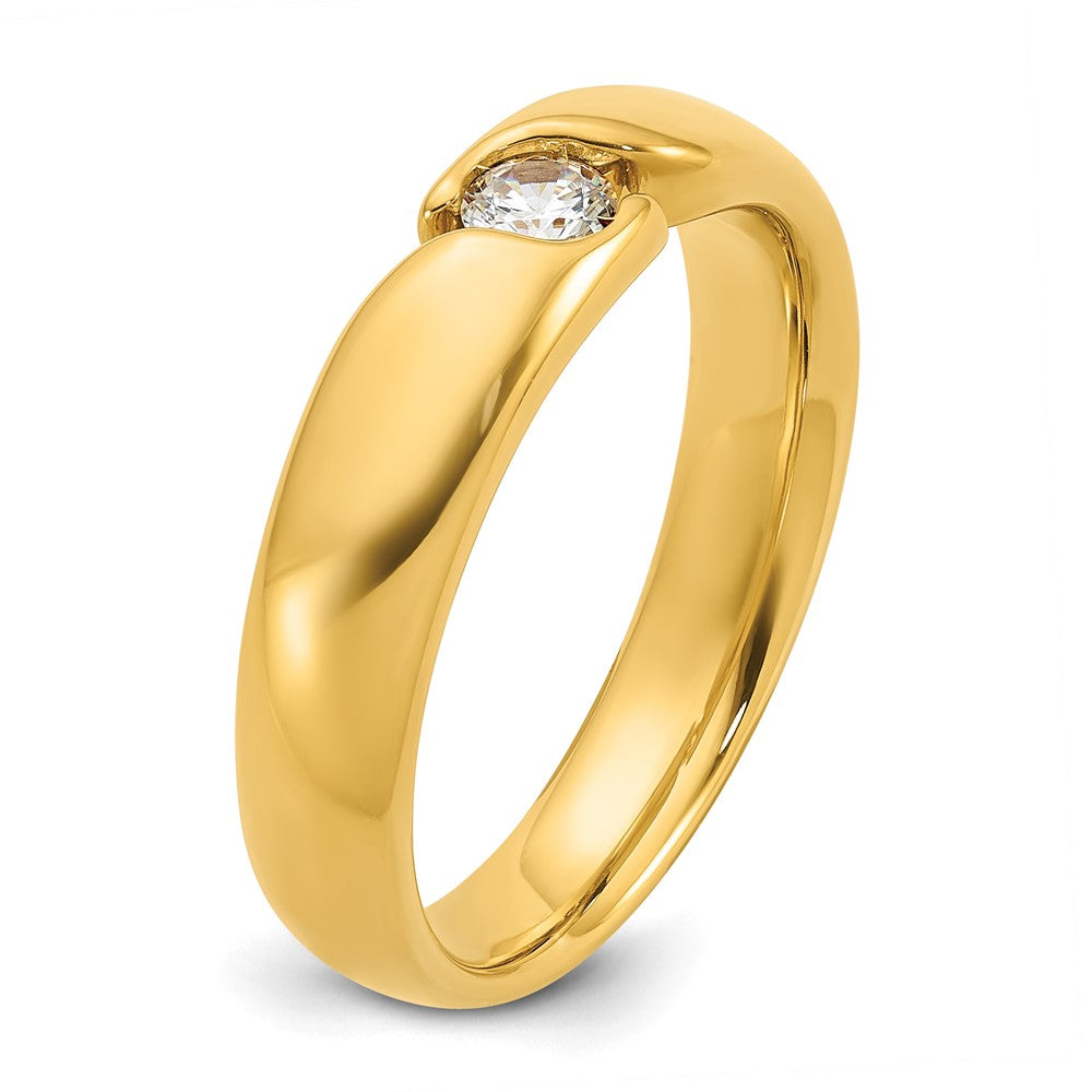 14K Gelbgold Herren-Ring mit 0,25 ct. Diamant