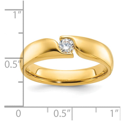 14K Gelbgold Herren-Ring mit 0,25 ct. Diamant