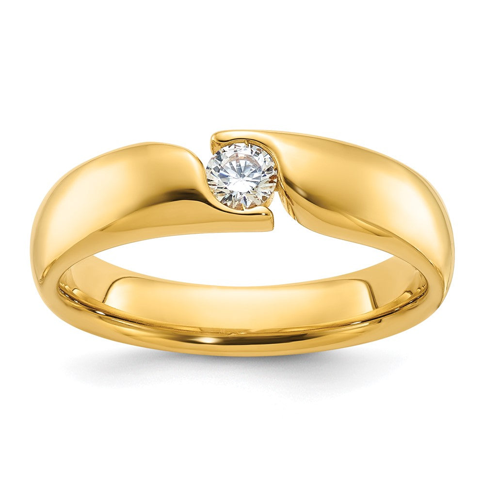 14K Gelbgold Herren-Ring mit 0,25 ct. Diamant