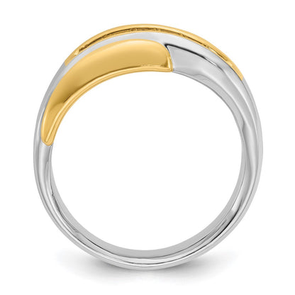 14K Zweifarbig Gold Herren-Ring mit 0,5K Diamant, komplett