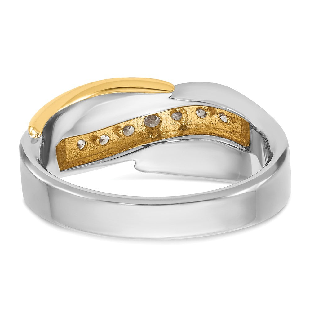 14K Zweifarbig Gold Herren-Ring mit 0,5K Diamant, komplett