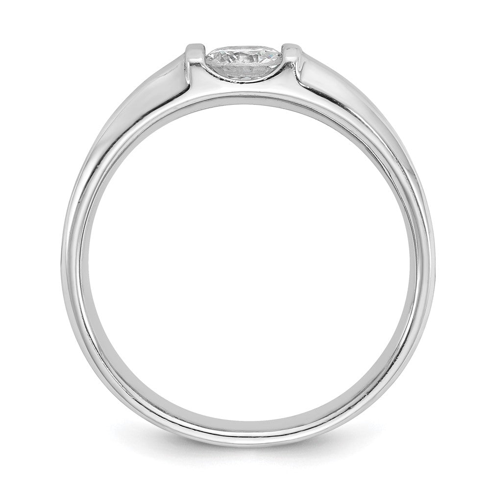 14K Weißgold Herren-Ring mit 0,5K Diamanten, komplett besetzt