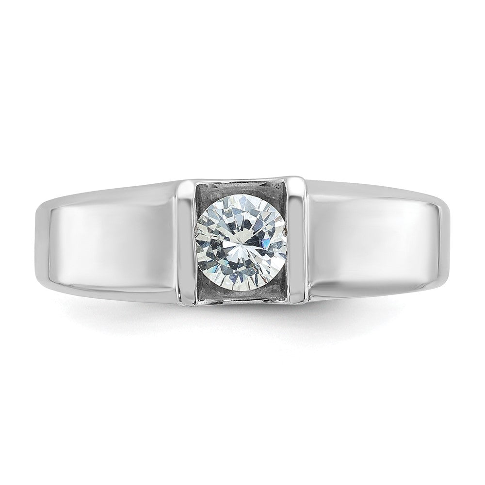14K Weißgold Herren-Ring mit 0,5K Diamanten, komplett besetzt
