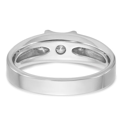 14K Weißgold Herren-Ring mit 0,5K Diamanten, komplett besetzt