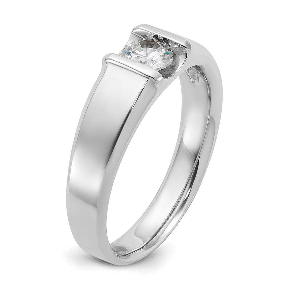 14K Weißgold Herren-Ring mit 0,5K Diamanten, komplett besetzt