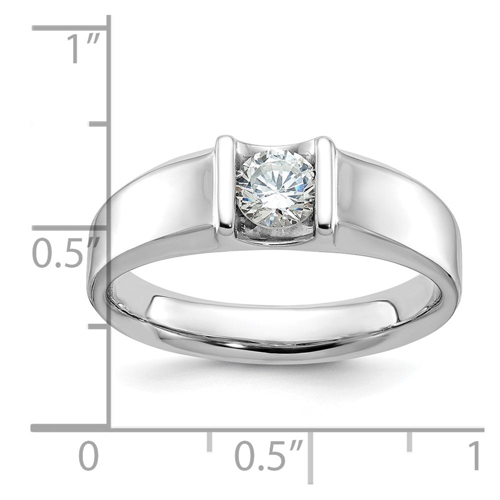 14K Weißgold Herren-Ring mit 0,5K Diamanten, komplett besetzt