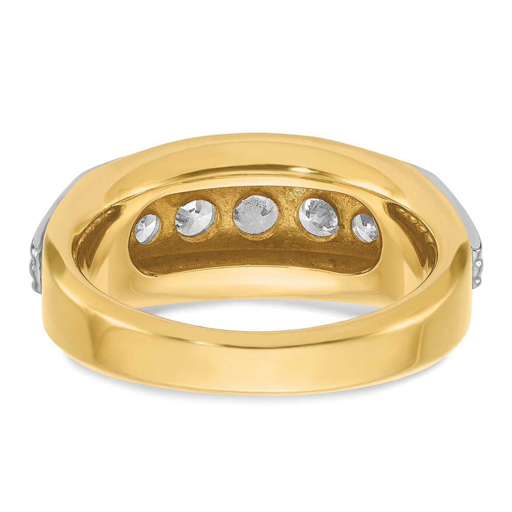 14K Bicolor-Gold Herren-Ring mit 1K Diamant