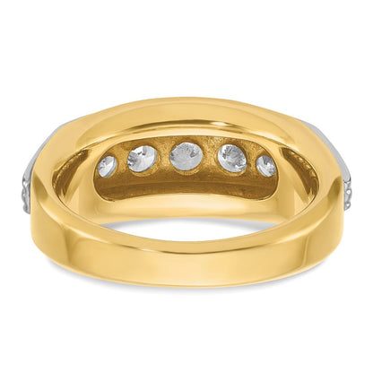 14K Bicolor-Gold Herren-Ring mit 1K Diamant