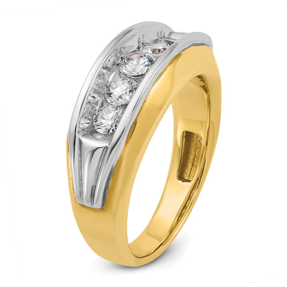 14K Bicolor-Gold Herren-Ring mit 1K Diamant