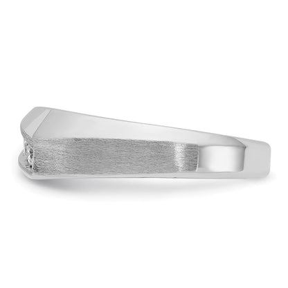 14K Weißgold Herren Ring, poliert und satiniert, 0,25K Diamant komplett
