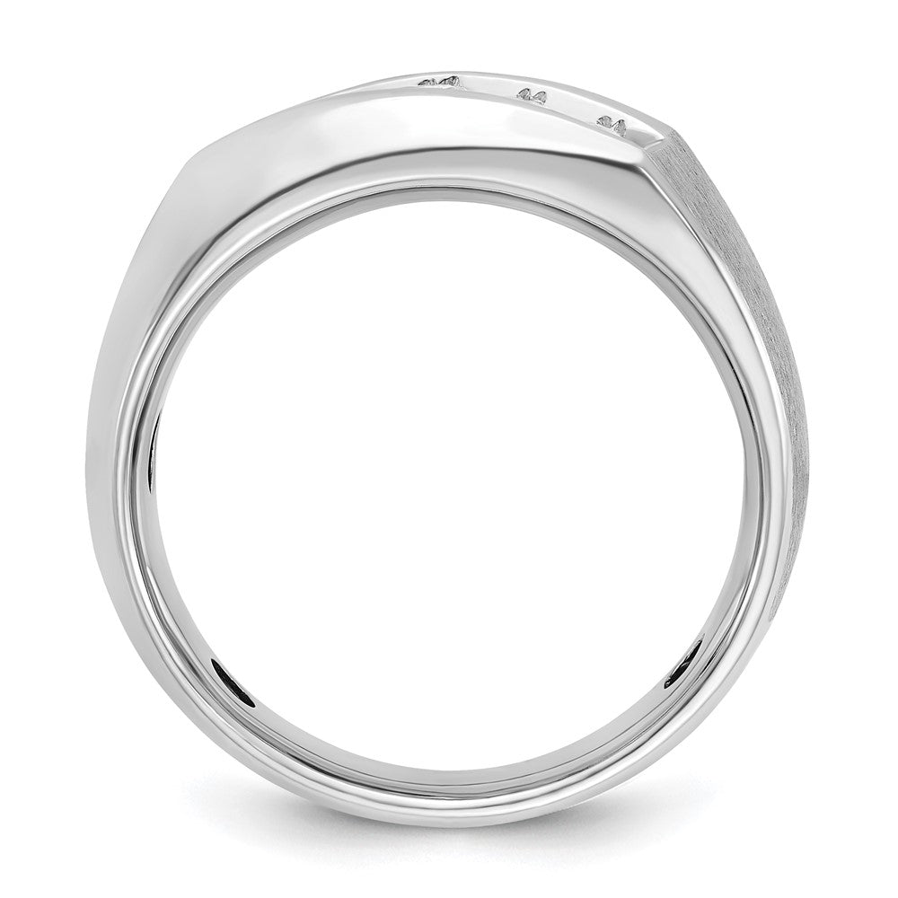 14K Weißgold Herren Diamant-Ring, poliert und satiniert, 0,5K, komplett