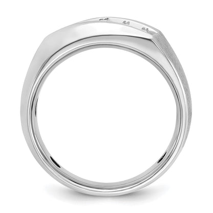 14K Weißgold Herren Diamant-Ring, poliert und satiniert, 0,5K, komplett