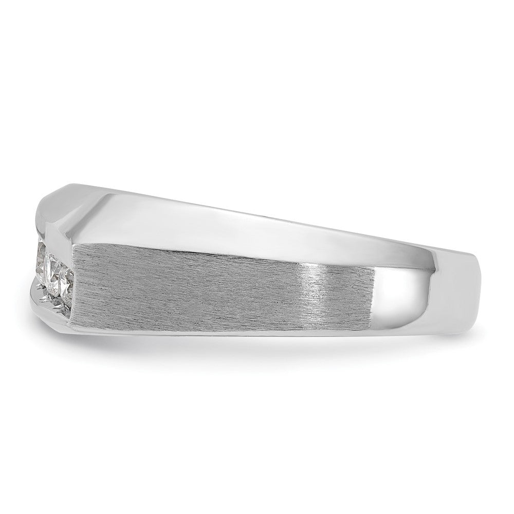 14K Weißgold Herren Diamant-Ring, poliert und satiniert, 0,5K, komplett