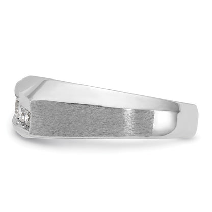14K Weißgold Herren Diamant-Ring, poliert und satiniert, 0,5K, komplett