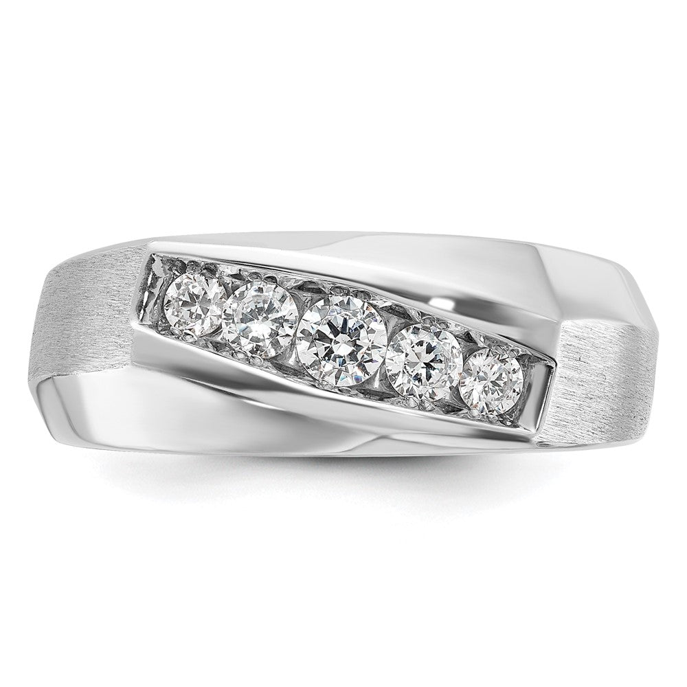 14K Weißgold Herren Diamant-Ring, poliert und satiniert, 0,5K, komplett