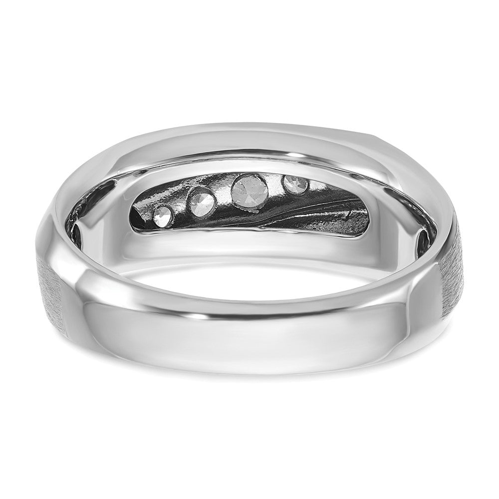 14K Weißgold Herren Diamant-Ring, poliert und satiniert, 0,5K, komplett