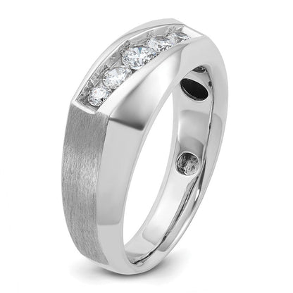 14K Weißgold Herren Diamant-Ring, poliert und satiniert, 0,5K, komplett