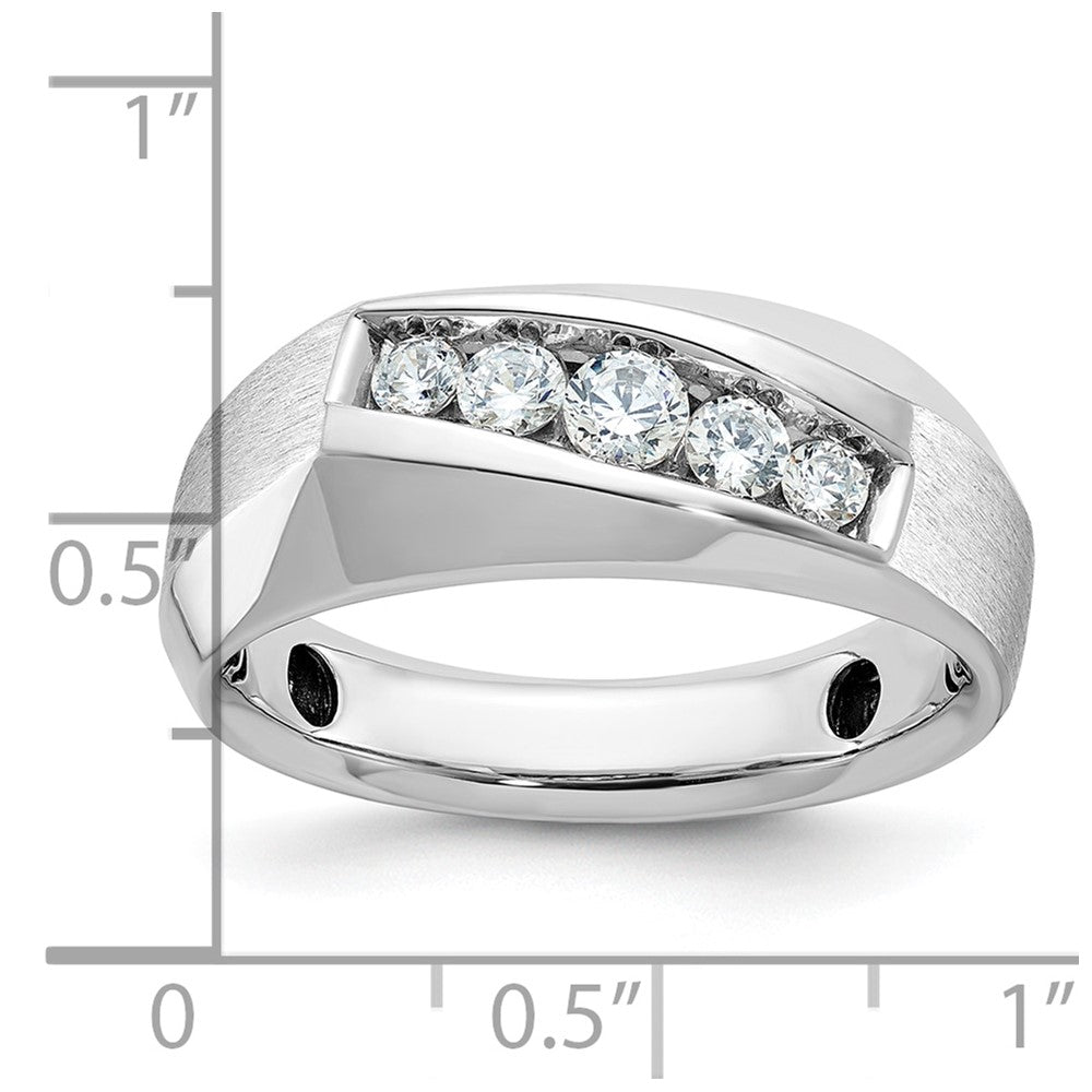 14K Weißgold Herren Diamant-Ring, poliert und satiniert, 0,5K, komplett