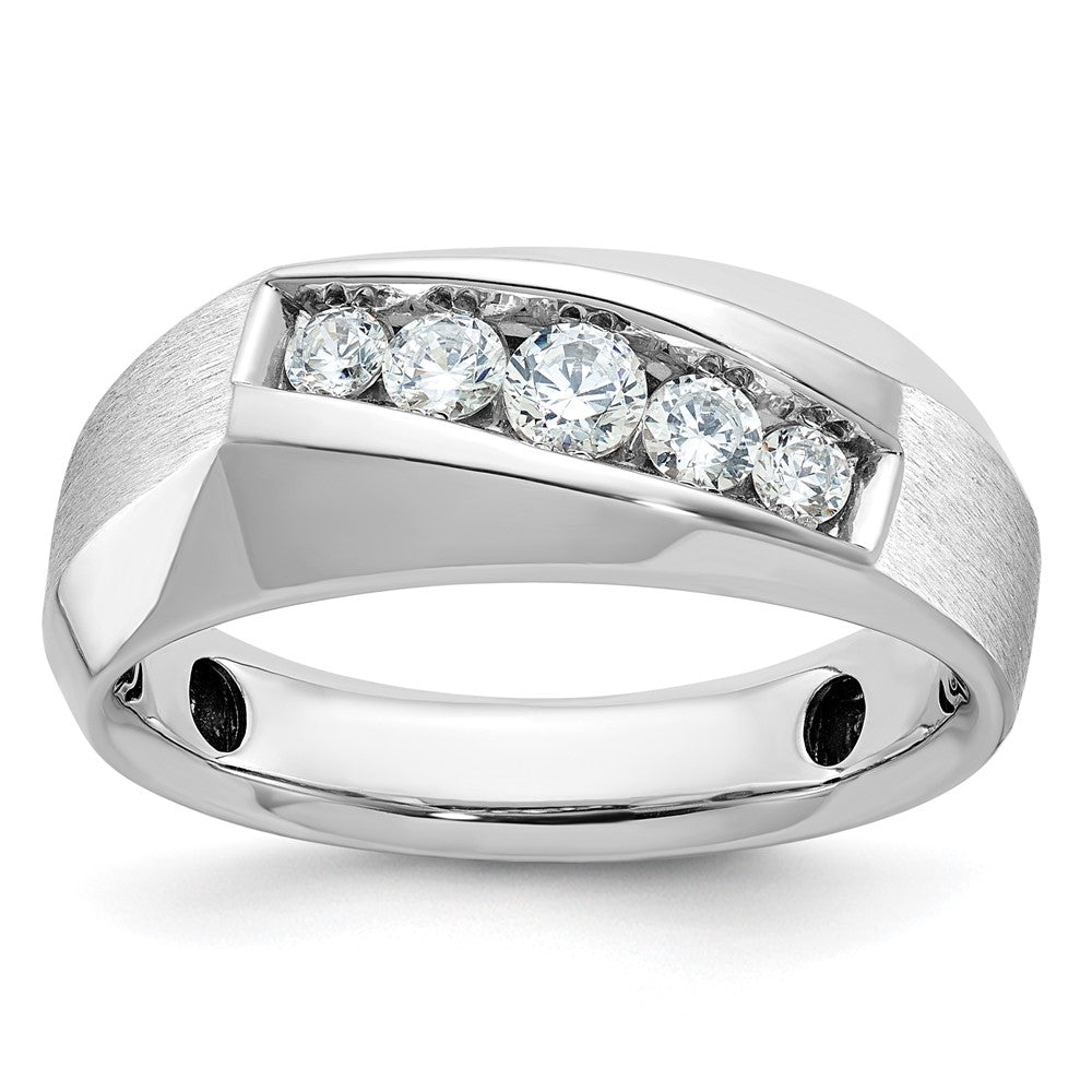 14K Weißgold Herren Diamant-Ring, poliert und satiniert, 0,5K, komplett