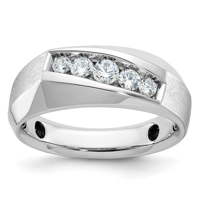 14K Weißgold Herren Diamant-Ring, poliert und satiniert, 0,5K, komplett