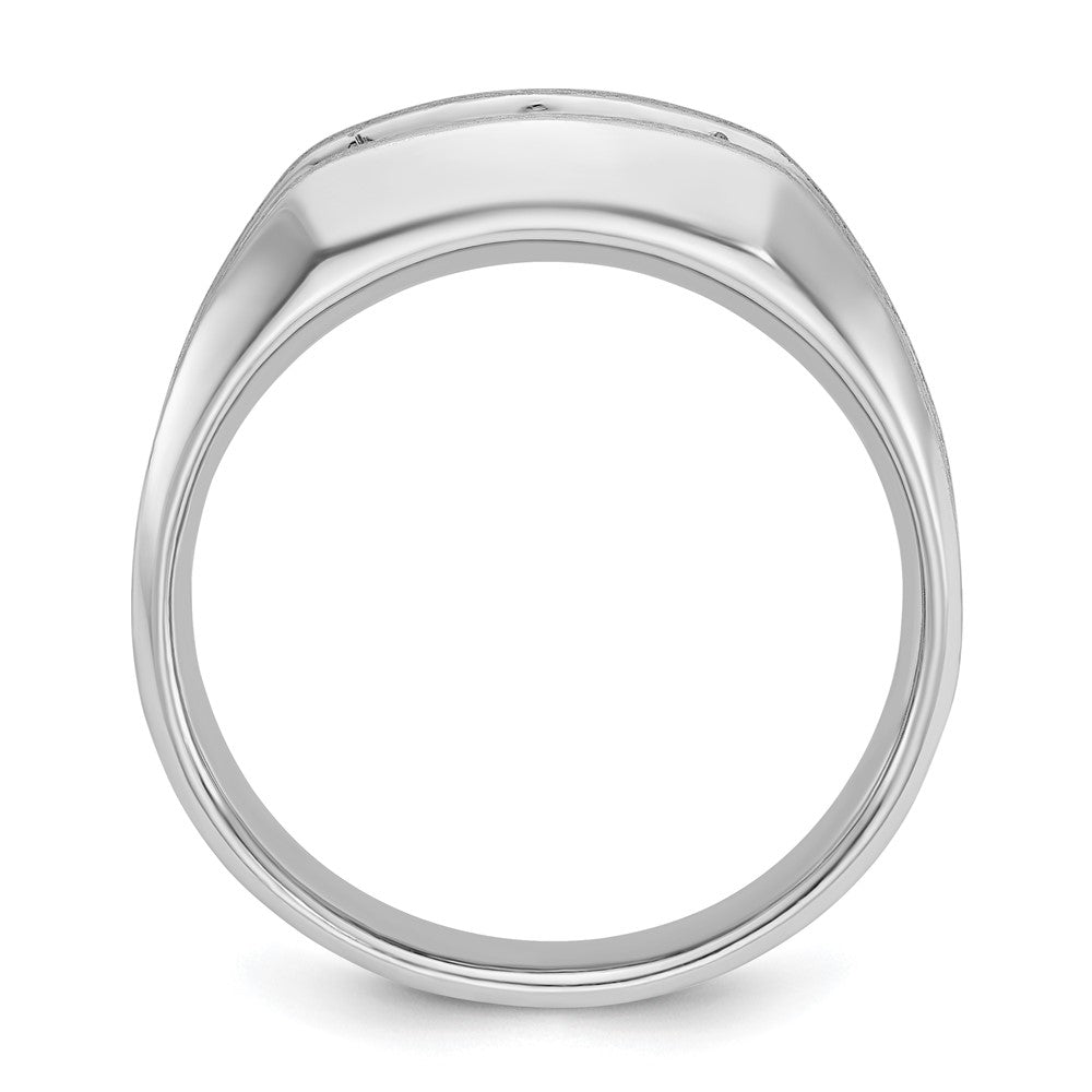 14K Weißgold Ring mit 0,5 ct. im Labor gezüchteten Diamanten, VS/SI+ G+, Three-Stone, poliert und satiniert, Herren
