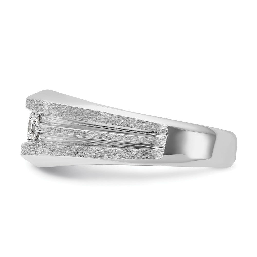 14K Weißgold Ring mit 0,5 ct. im Labor gezüchteten Diamanten, VS/SI+ G+, Three-Stone, poliert und satiniert, Herren