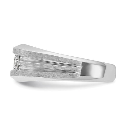 14K Weißgold Ring mit 0,5 ct. im Labor gezüchteten Diamanten, VS/SI+ G+, Three-Stone, poliert und satiniert, Herren