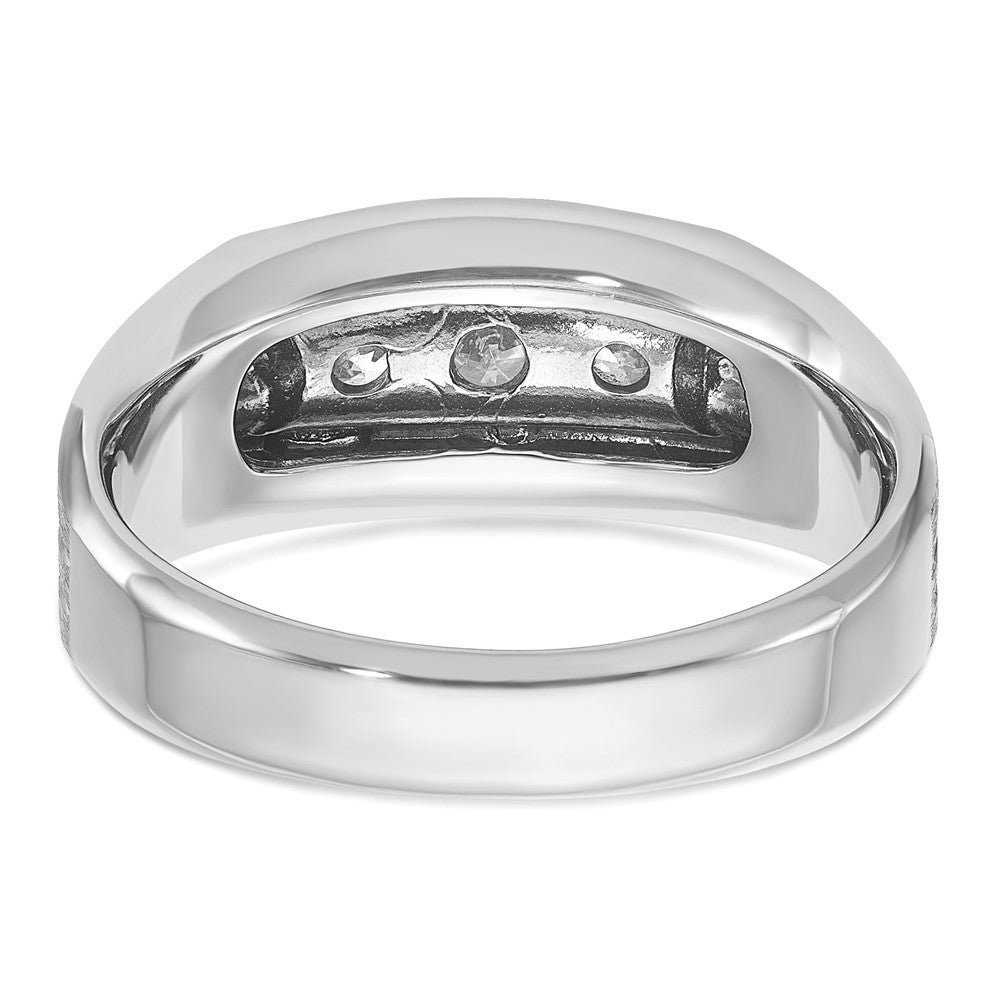 14K Weißgold Ring mit 0,5 ct. im Labor gezüchteten Diamanten, VS/SI+ G+, Three-Stone, poliert und satiniert, Herren