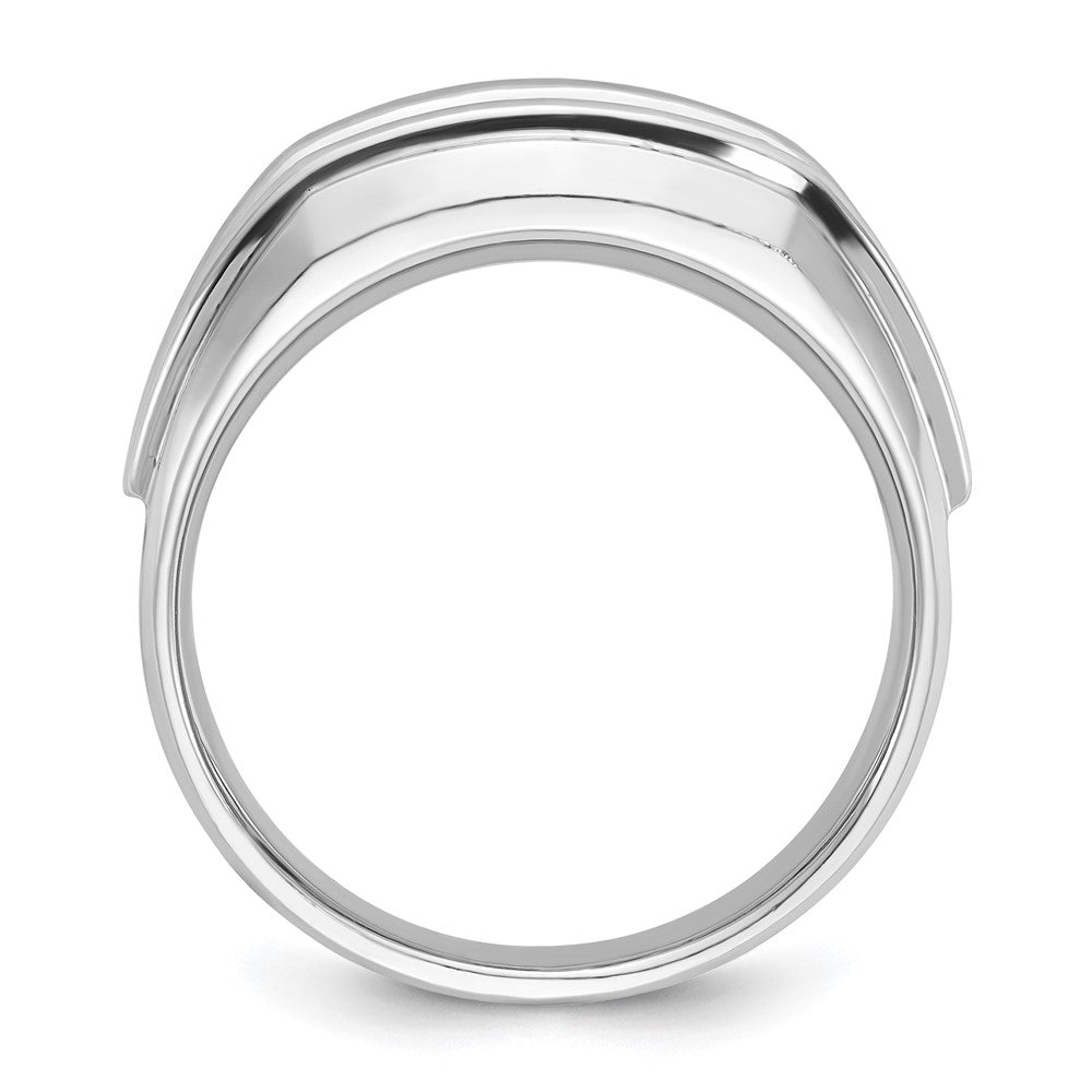 14K Weißgold Herren-Diamantring, 1K, komplett