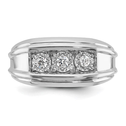 14K Weißgold Herren-Diamantring, 1K, komplett
