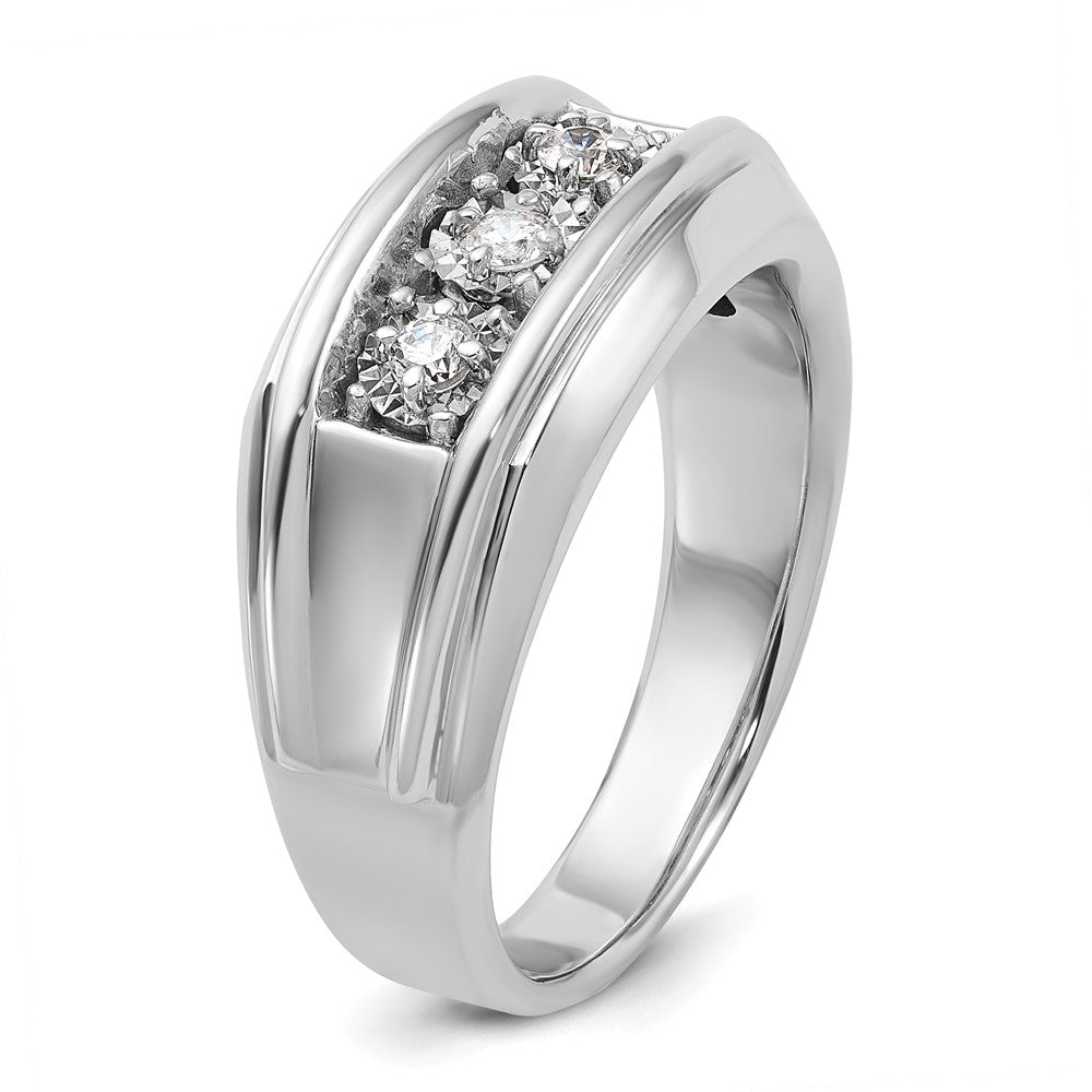14K Weißgold Herren-Diamantring, 1K, komplett