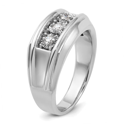 14K Weißgold Herren-Diamantring, 1K, komplett