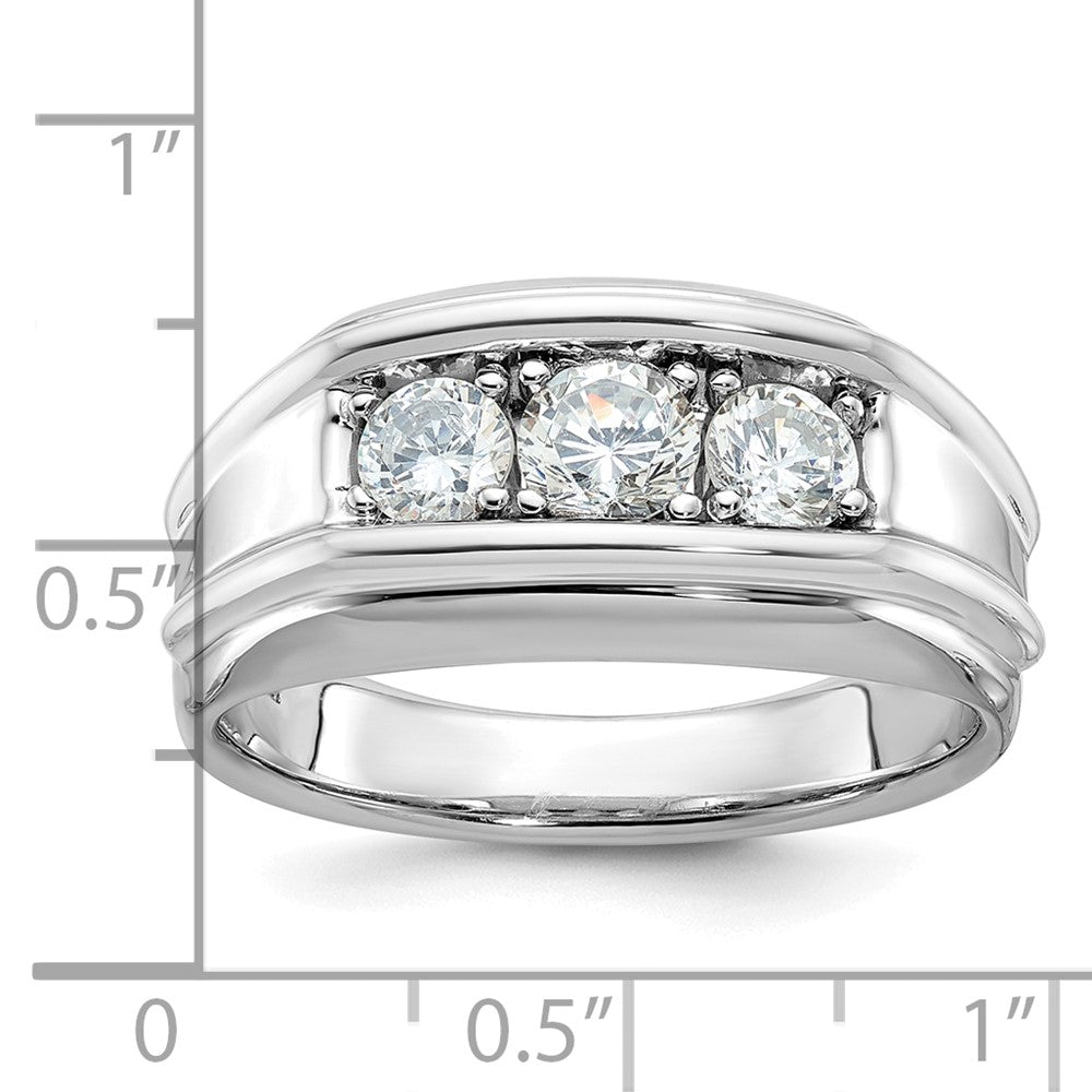 14K Weißgold Herren-Diamantring, 1K, komplett