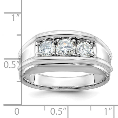 14K Weißgold Herren-Diamantring, 1K, komplett