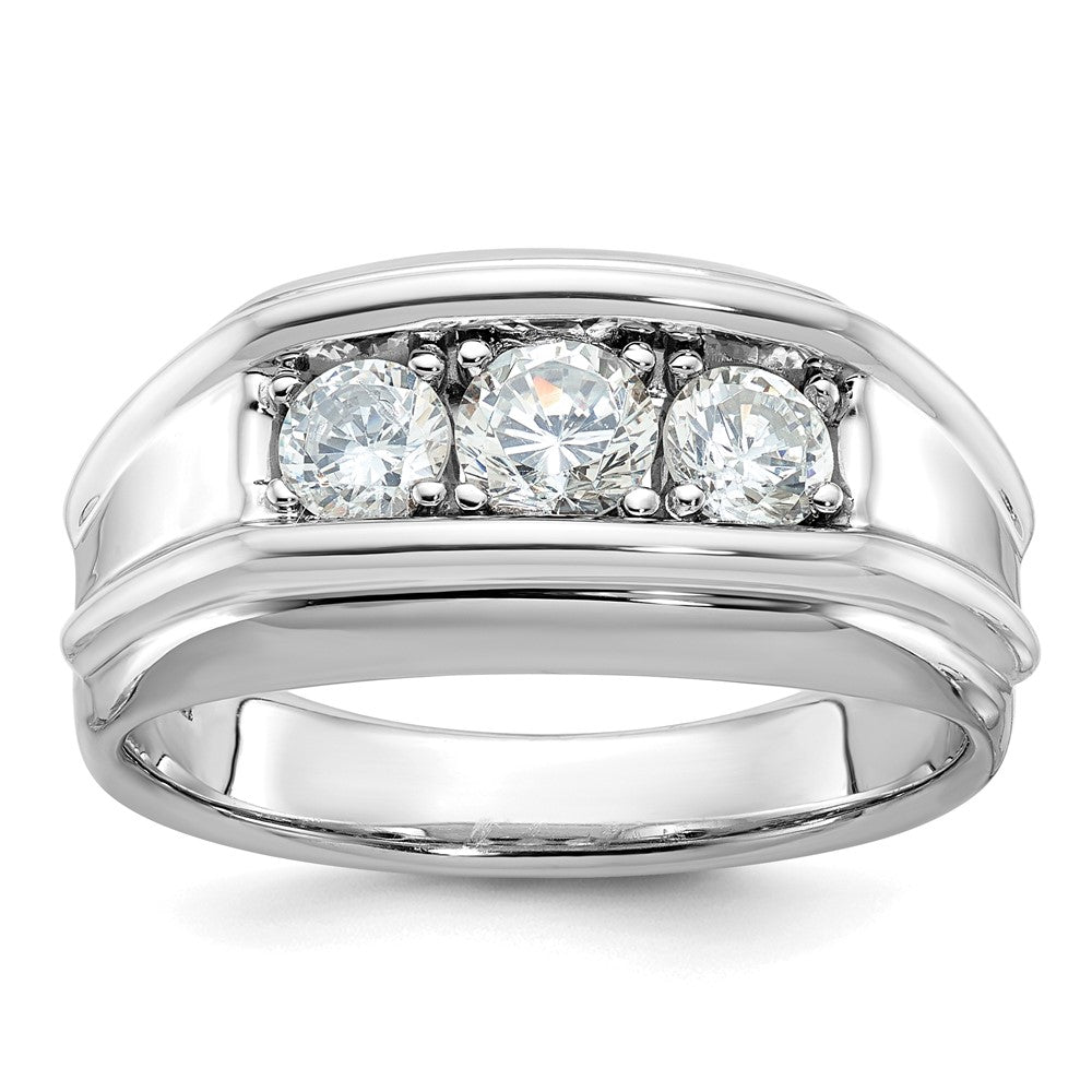 14K Weißgold Herren-Diamantring, 1K, komplett