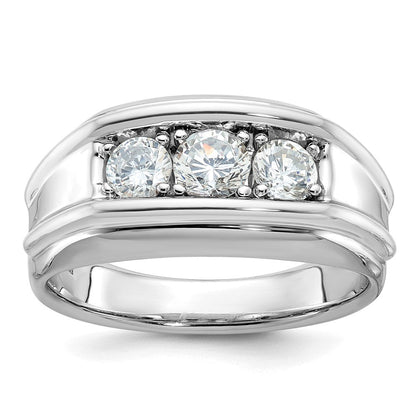 14K Weißgold Herren-Diamantring, 1K, komplett