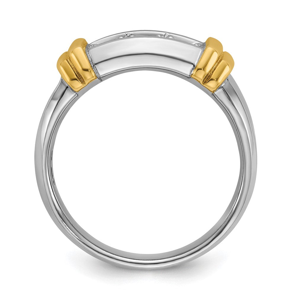 14K Bicolor-Gold Herren-Ring mit 0,5K Diamanten, komplett besetzt