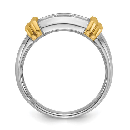 14K Bicolor-Gold Herren-Ring mit 0,5K Diamanten, komplett besetzt