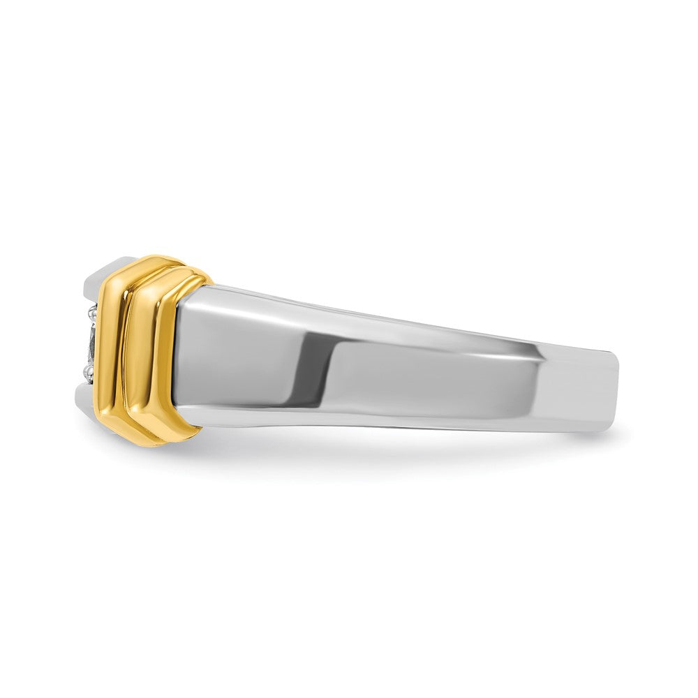 14K Bicolor-Gold Herren-Ring mit 0,5K Diamanten, komplett besetzt