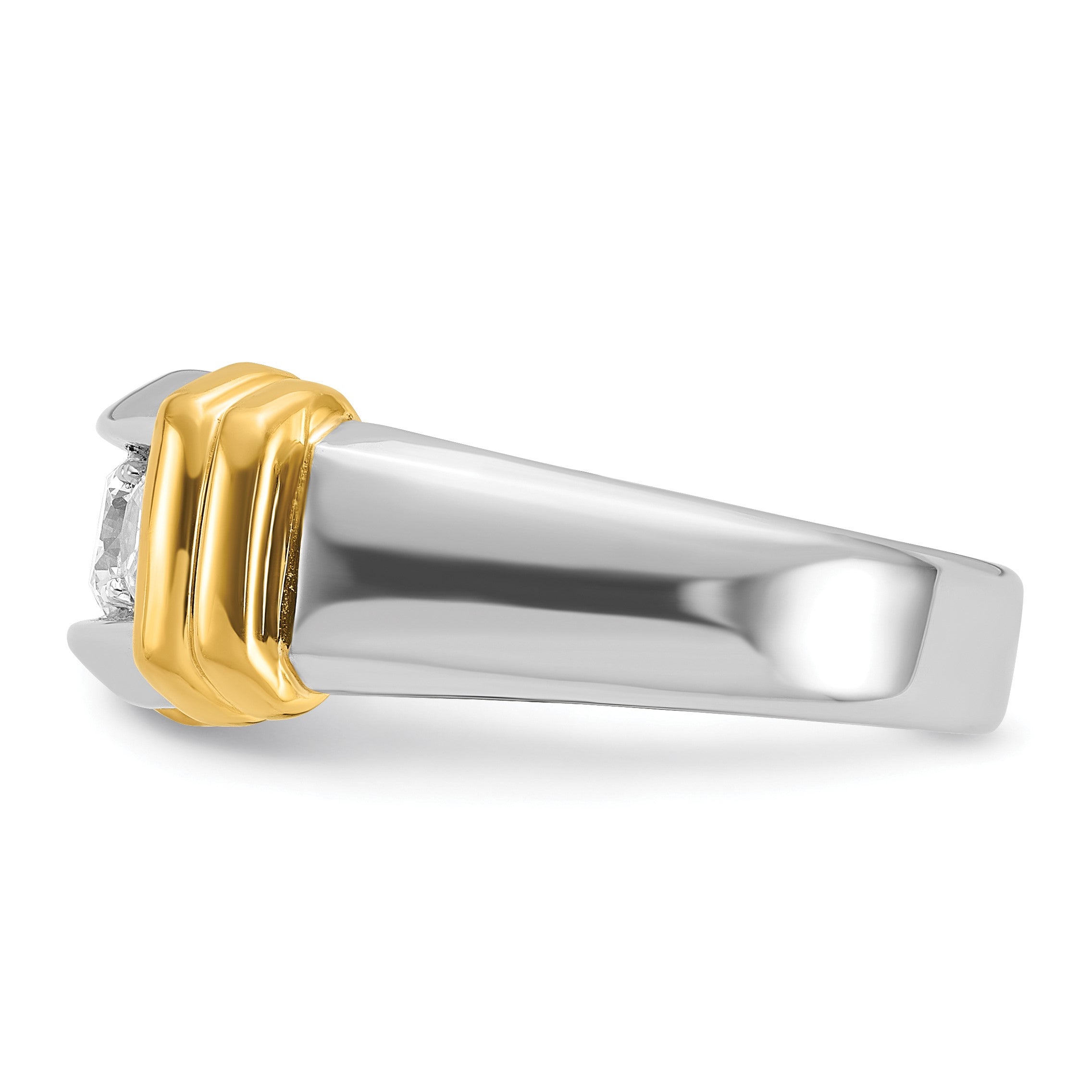 14K Bicolor Ibgoodman 1 Karat Im Labor Gezüchtet Diamant Vs/si+ G+ Komplett Herren Ring (size 10 Nur)