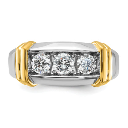 14K Bicolor Ibgoodman 1 Karat Im Labor Gezüchtet Diamant Vs/si+ G+ Komplett Herren Ring (size 10 Nur)